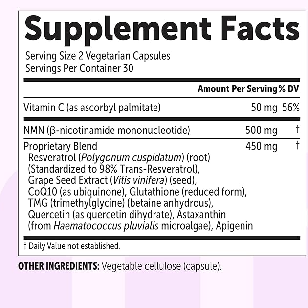 COMPLEJO NMN 1,000 MG POR PORCIÓN, 60 CÁPSULAS VEGETALES.