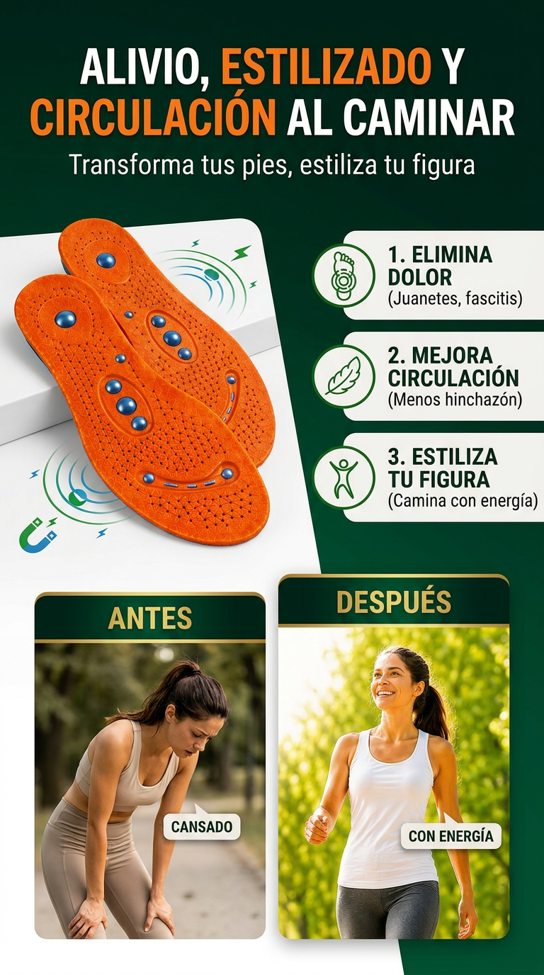 Plantillas Magnéticas para el Alivio de Juanetes, Fascitis y Circulación, Estiliza tu Cuerpo (Tallas de la 35 a la 45, Recortables) | Neos™