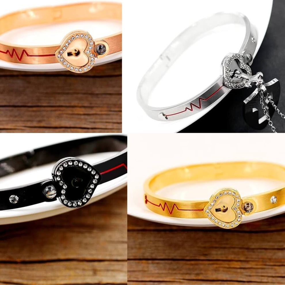 SET AMOR ETERNO: COLLAR + PULSERA CON PROYECCIÓN "TE AMO" DORADA