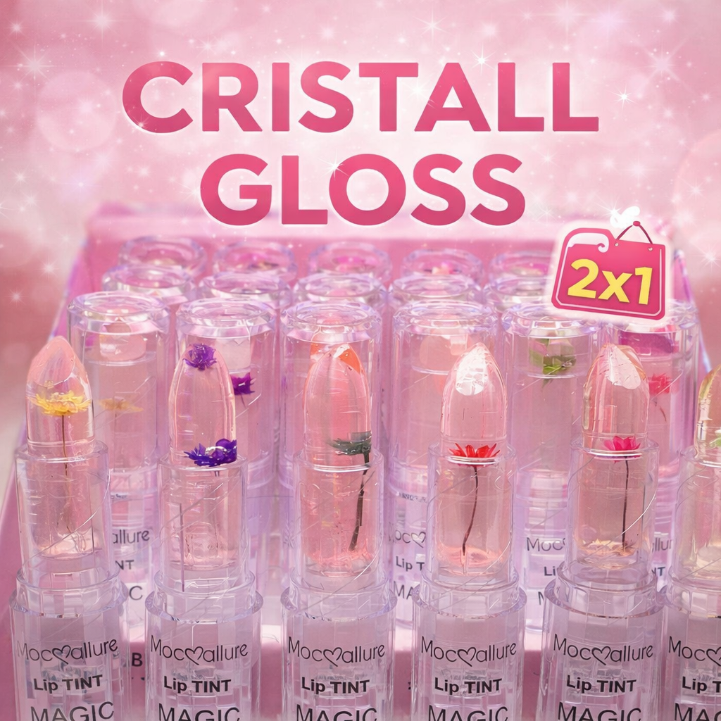 EL SECRETO DE LABIOS HIDRATADOS CRISTAL GLOSS PRINCESS KIT X2 LABIALES.