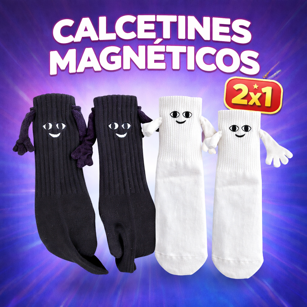 2 PARES CALCETINES MAGNÉTICOS – ¡DIVERTIDOS Y ÚNICOS!