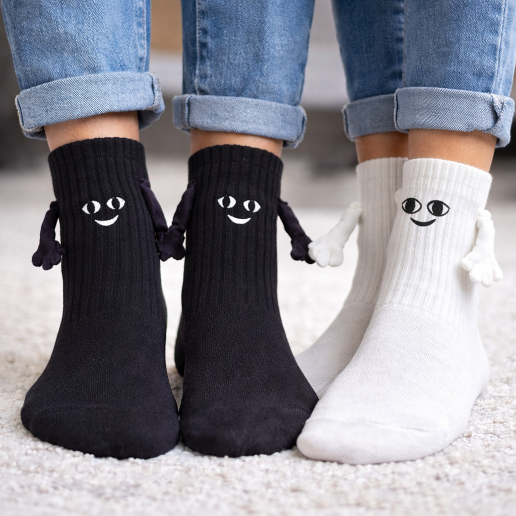 2 PARES CALCETINES MAGNÉTICOS – ¡DIVERTIDOS Y ÚNICOS!