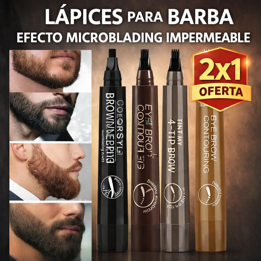 LÁPICES PARA BARBA EFECTO MICROBLADING IMPERMEABLE – OFERTA 2X1