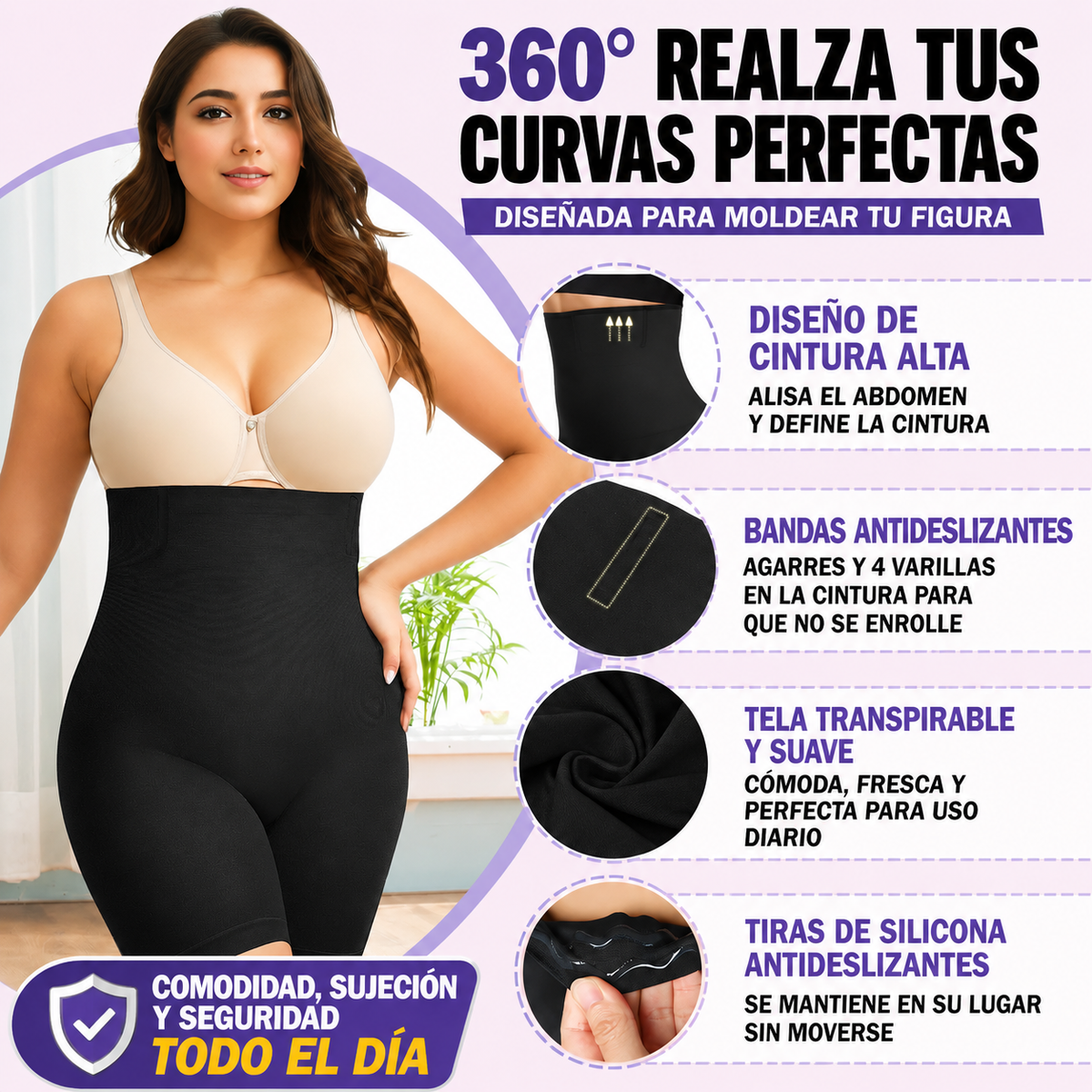 2 FAJAS MOLDEADORAS REDUCTORAS – CONTROL ABDOMEN Y LEVANTA COLA