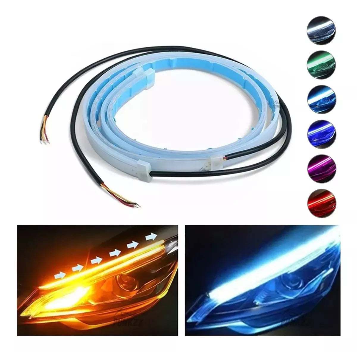 TIRA DE LUCES LED FLEXIBLE PARA FAROS DELANTEROS AUTOMOVIL