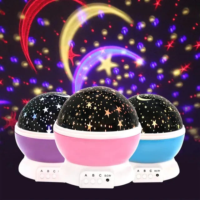 LÁMPARA ESTELAR GIRATORIA – LUCES MÁGICAS Y PROYECCIÓN DE ESTRELLAS
