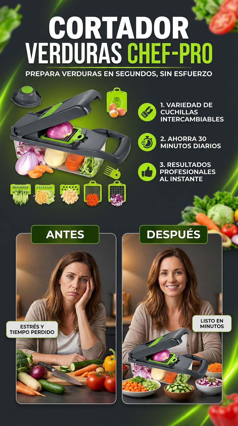 🥕🍅🥬CORTADOR VERDURAS CHEF-PRO (KIT MULTIFUNCIONAL)