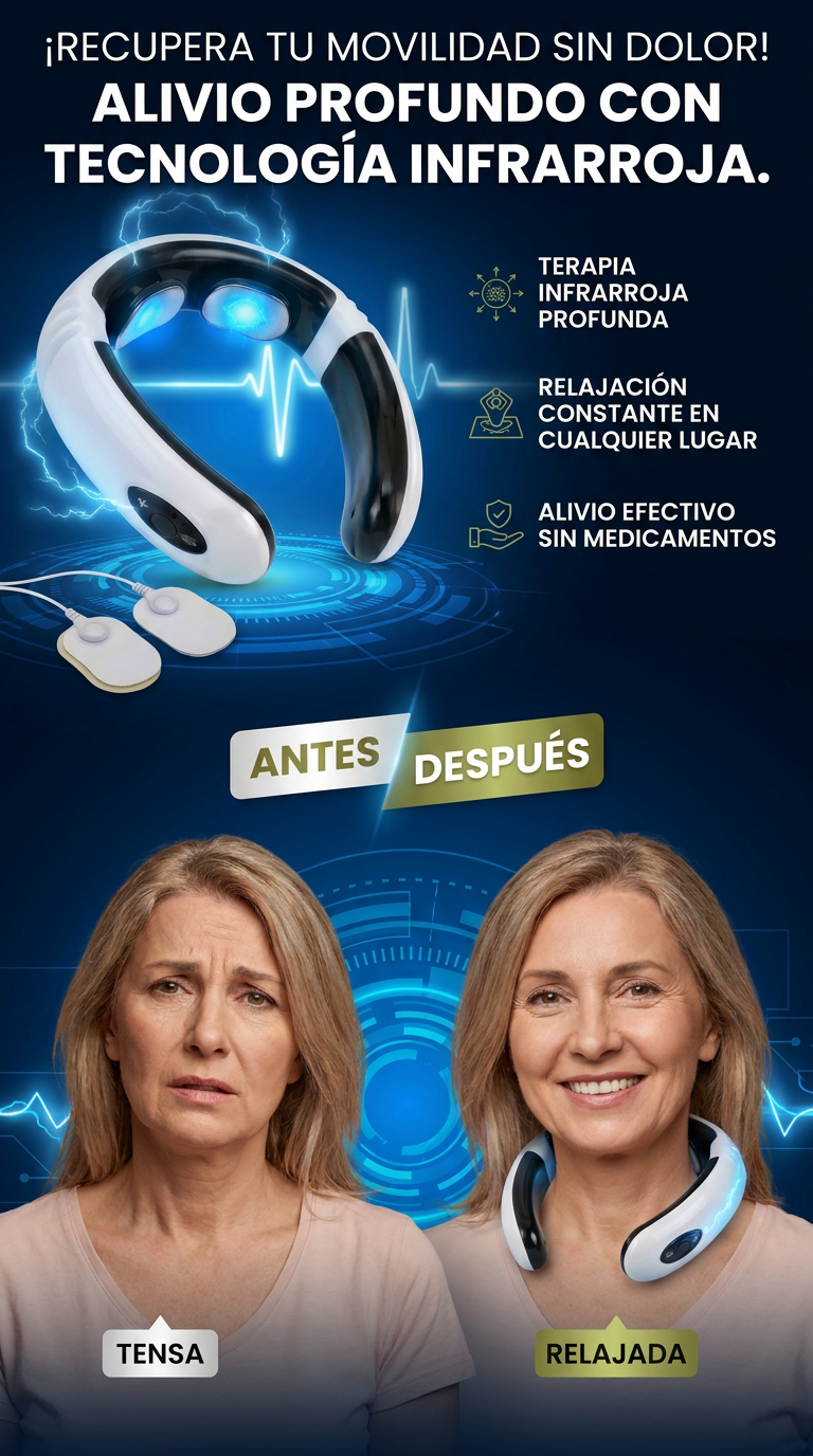 MASAJEADOR INALÁMBRICO: ADIÓS AL DOLOR CON TERAPIA INFRARROJA. RELAJACIÓN CONSTANTE EN CUALQUIER LUG