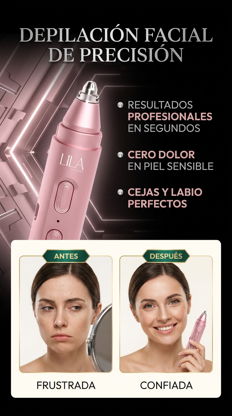 DEPILADORA FACIAL ELÉCTRICA 2 EN 1 CEJAS Y LABIO