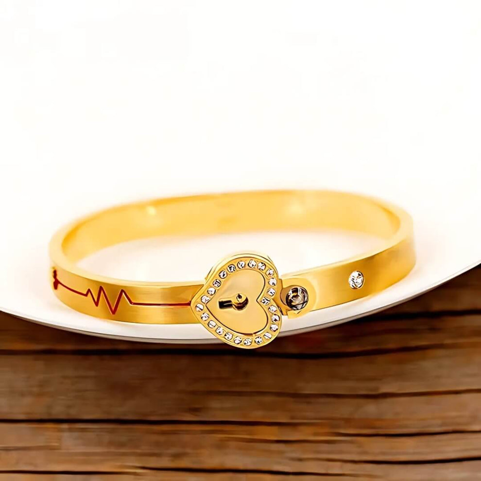 SET AMOR ETERNO: COLLAR + PULSERA CON PROYECCIÓN "TE AMO" DORADA