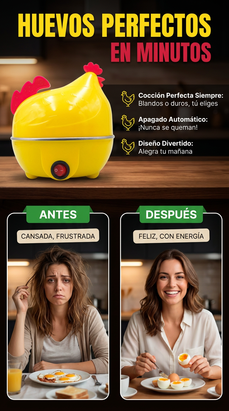🥚Hervidora de huevos: prepara huevos perfectos ajustando el agua. Incluye apagado automático y alarma sonora al evaporarse para evitar quemarlos.